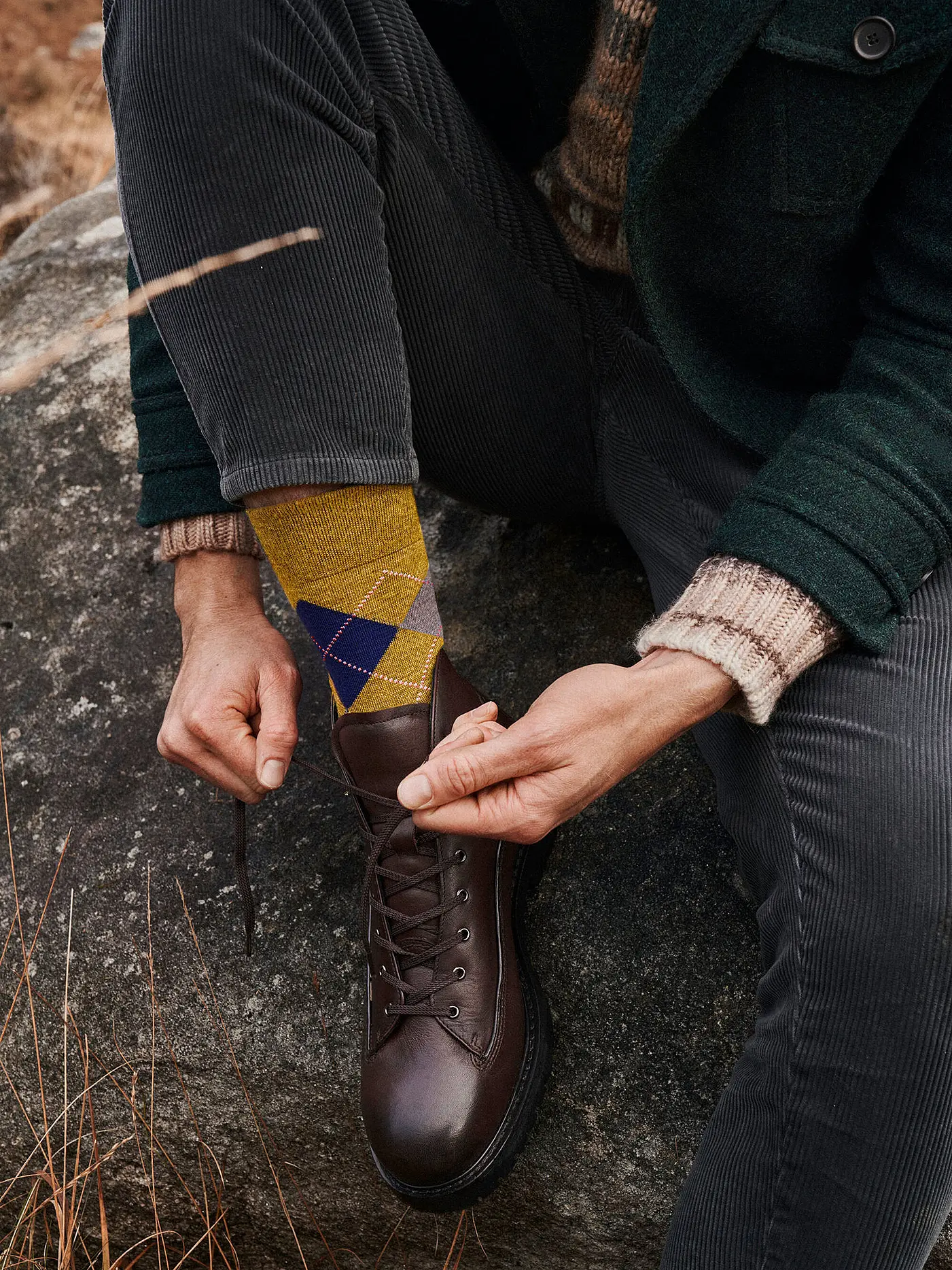 BURLINGTON | Herren Socken EDINBURGH 40-46 curry | gelb